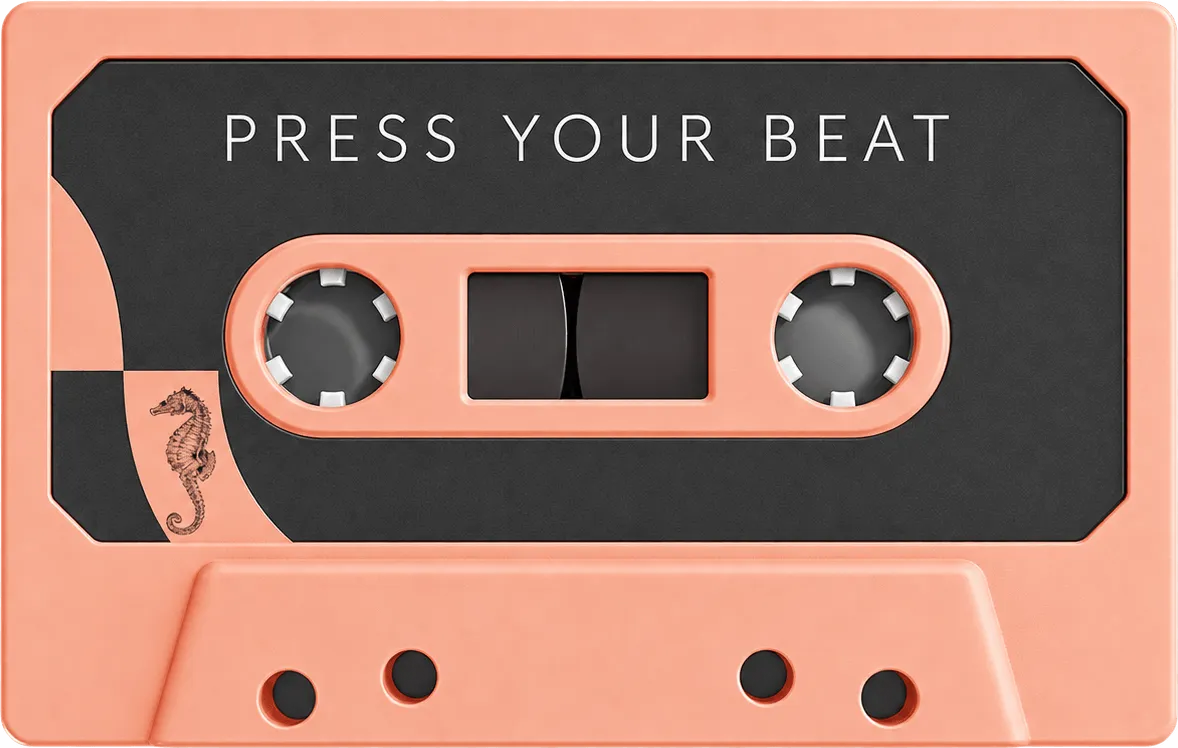 Coral custom cassette by Press Your Beat